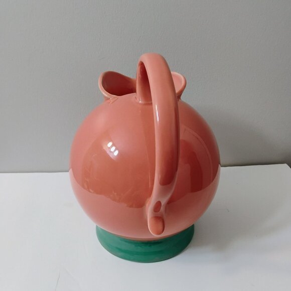 Vintage 80s Lindt Stymeist Colorways Pitcher, Ceramic Ball Jug, Pink and Green - Picture 4 of 7
